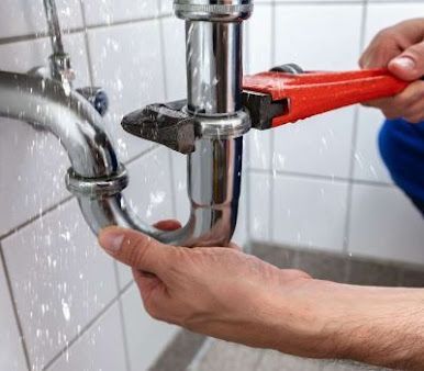 A Plumber Is Fixing a Pipe with A Wrench in A Bathroom - Atlanta, GA - Dachi Mechanical