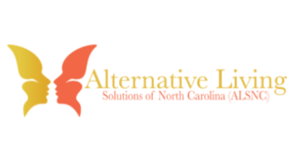 A logo for alternative living solutions of north carolina