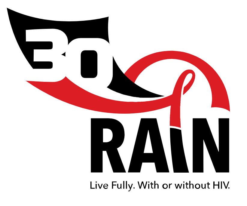 A logo for rain that says live fully with or without hiv