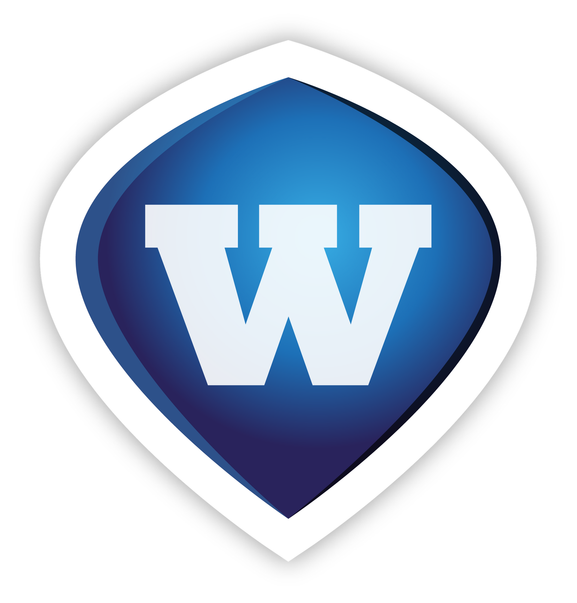 Blauw ruitlogo met witte 