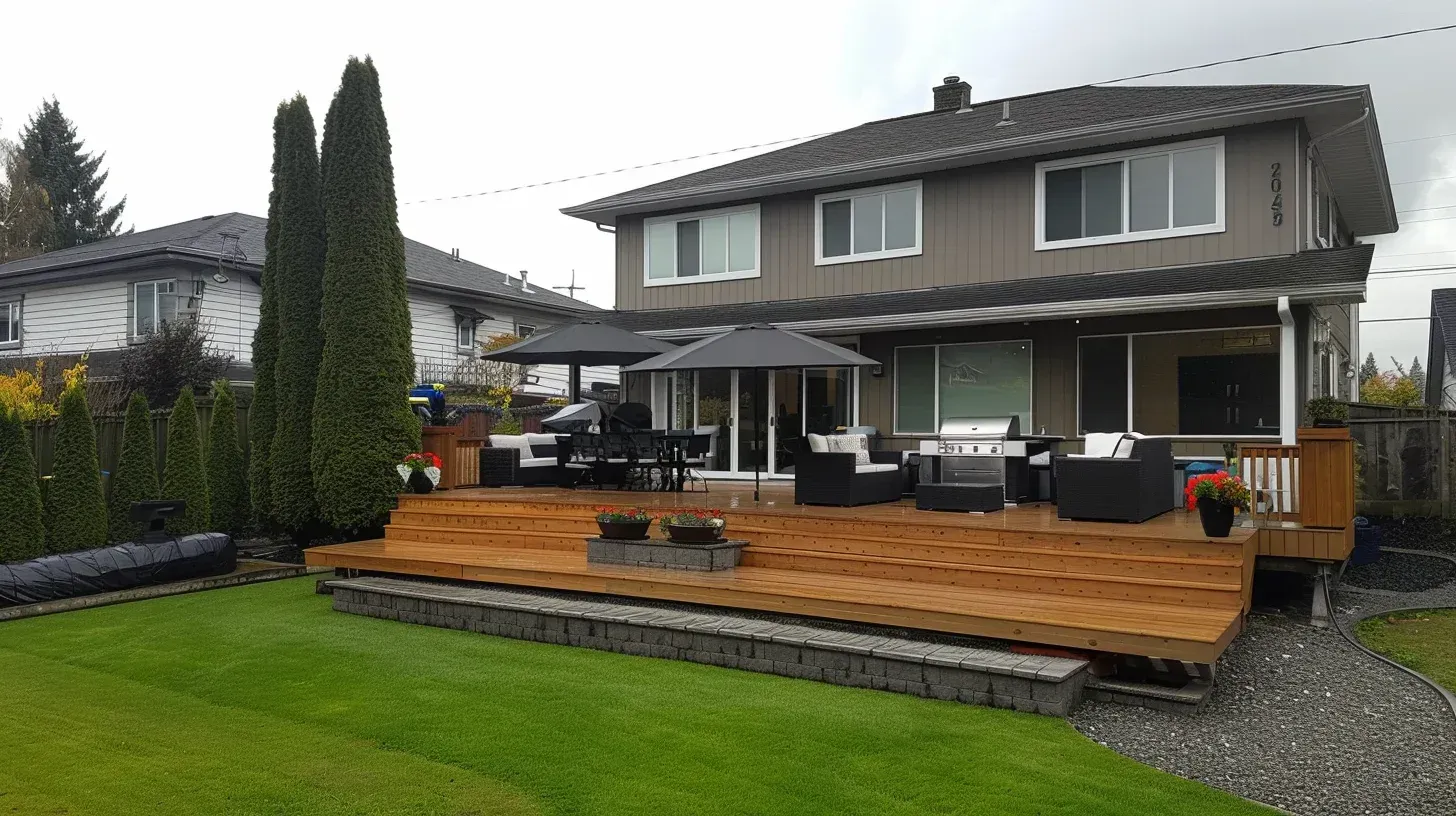 Deck Skirt Installers Richmond hiding framing with cedar skirting, composite wraps, crawl space ventilation.
Structural Deck Repair Richmond reinforcing sagging platforms, joist sistering, beam replacement, footing upgrades.
Backyard Oasis Deck Builder Richmond creating full outdoor environments — decks, pergolas, lighting, built-in seating.