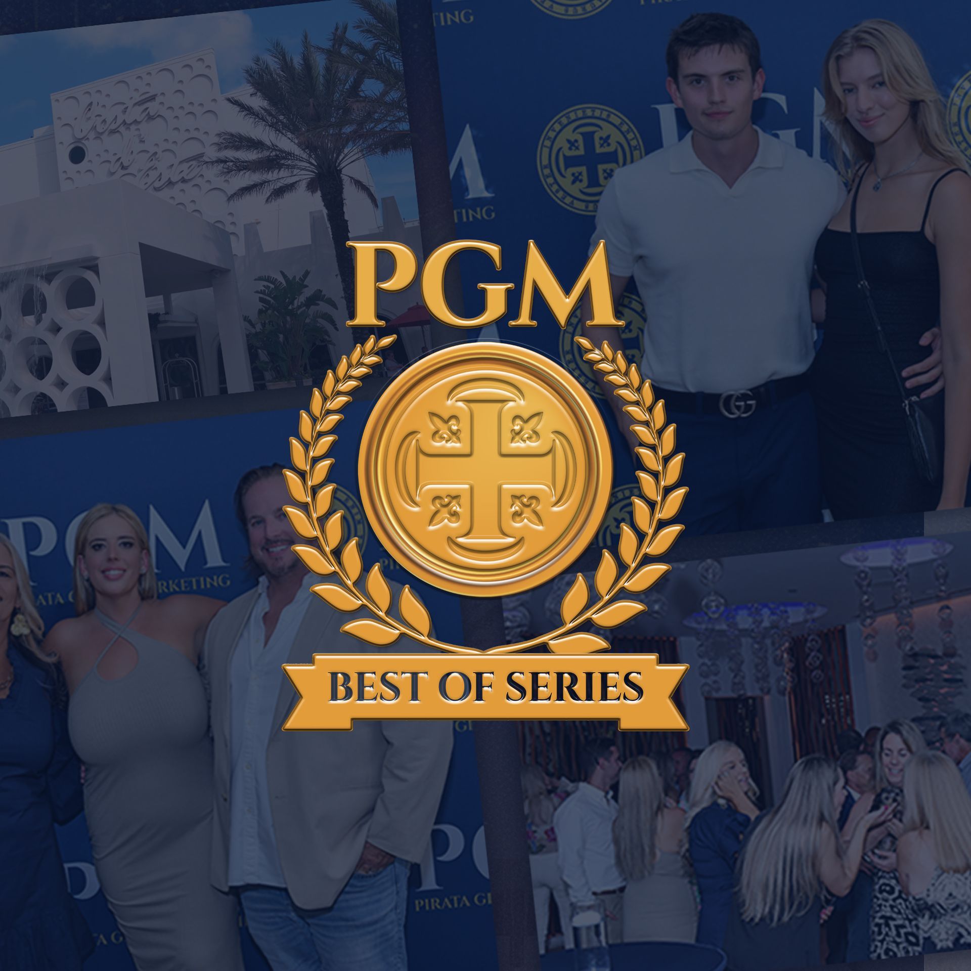 PGM Best of Series logo with photos of people, events, and buildings.