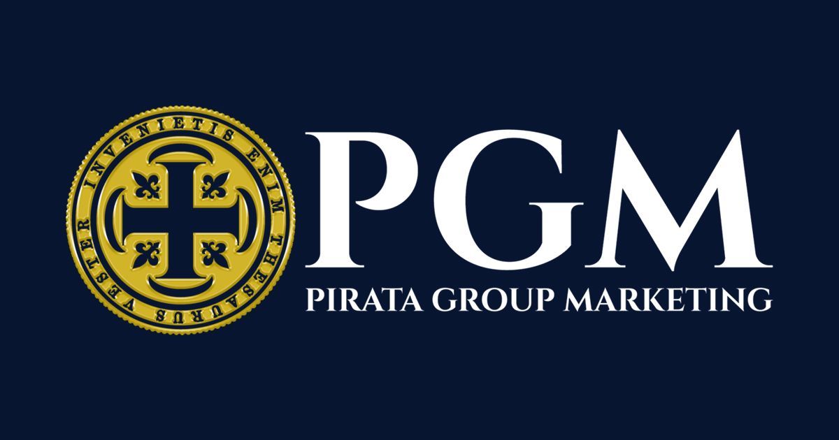 A logo for a company called pirate group marketing