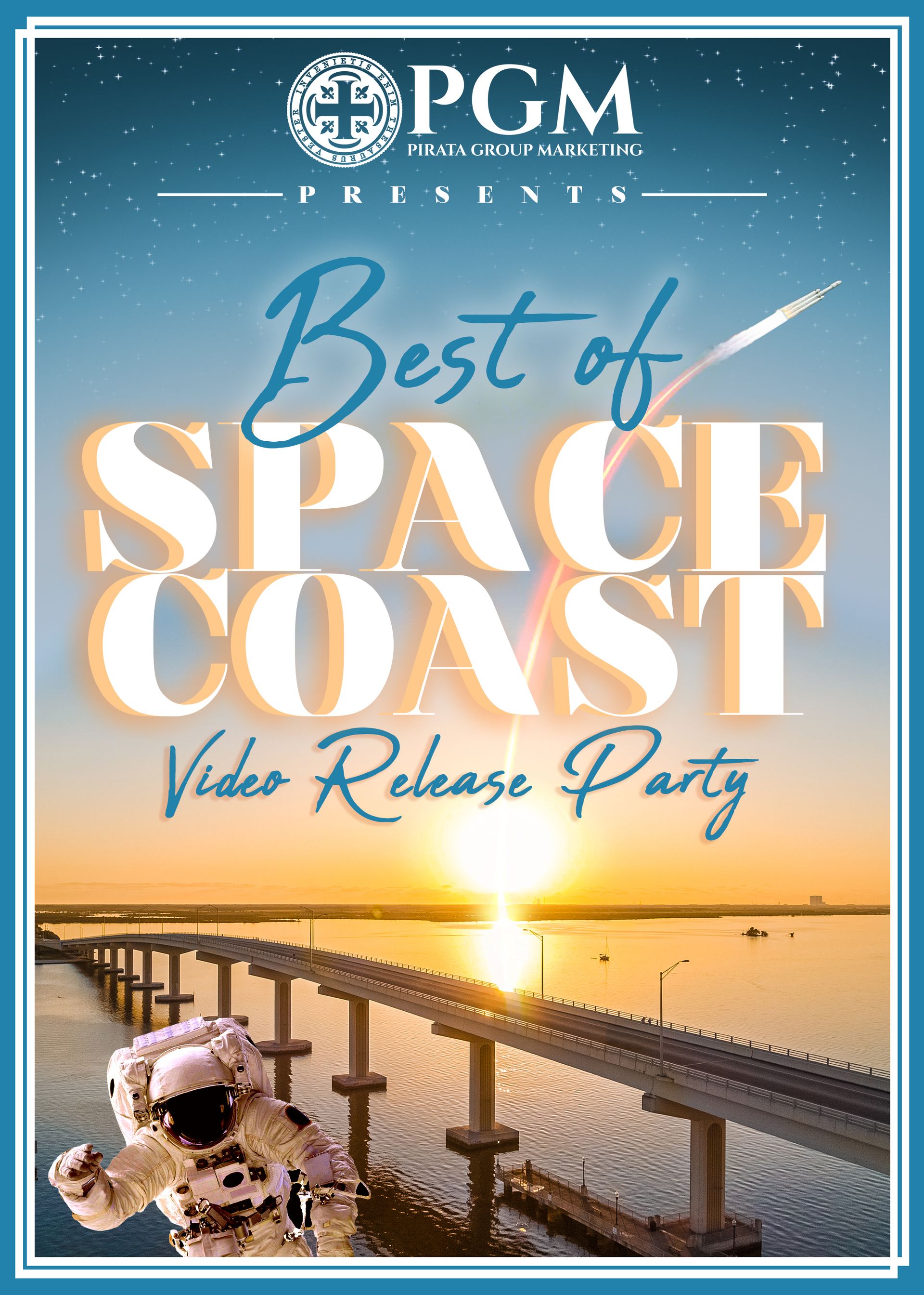 A poster for the best of space coast video release party.