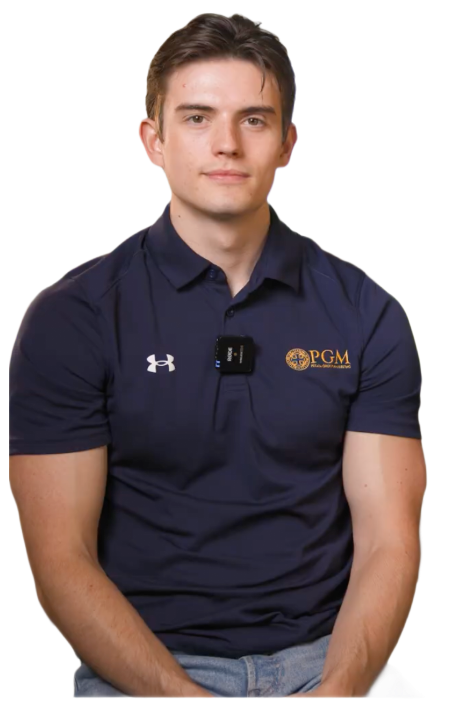 Caleb From PGM wearing a PGM Polo