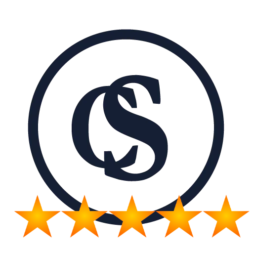 Logo with navy blue overlapping 