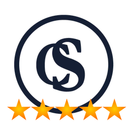 Logo with navy blue overlapping 