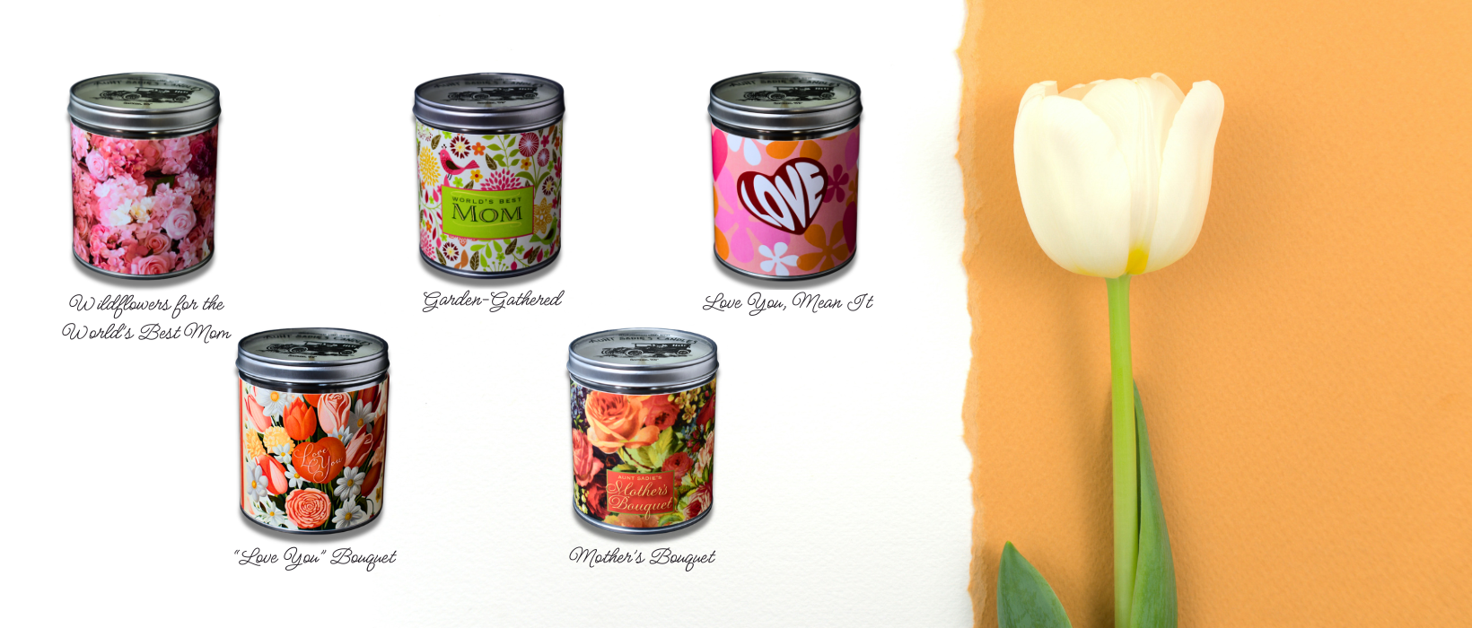 Mother's Day Candle Line by Aunt Sadie's Candles