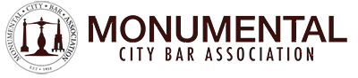 A logo for the monumental city bar association.