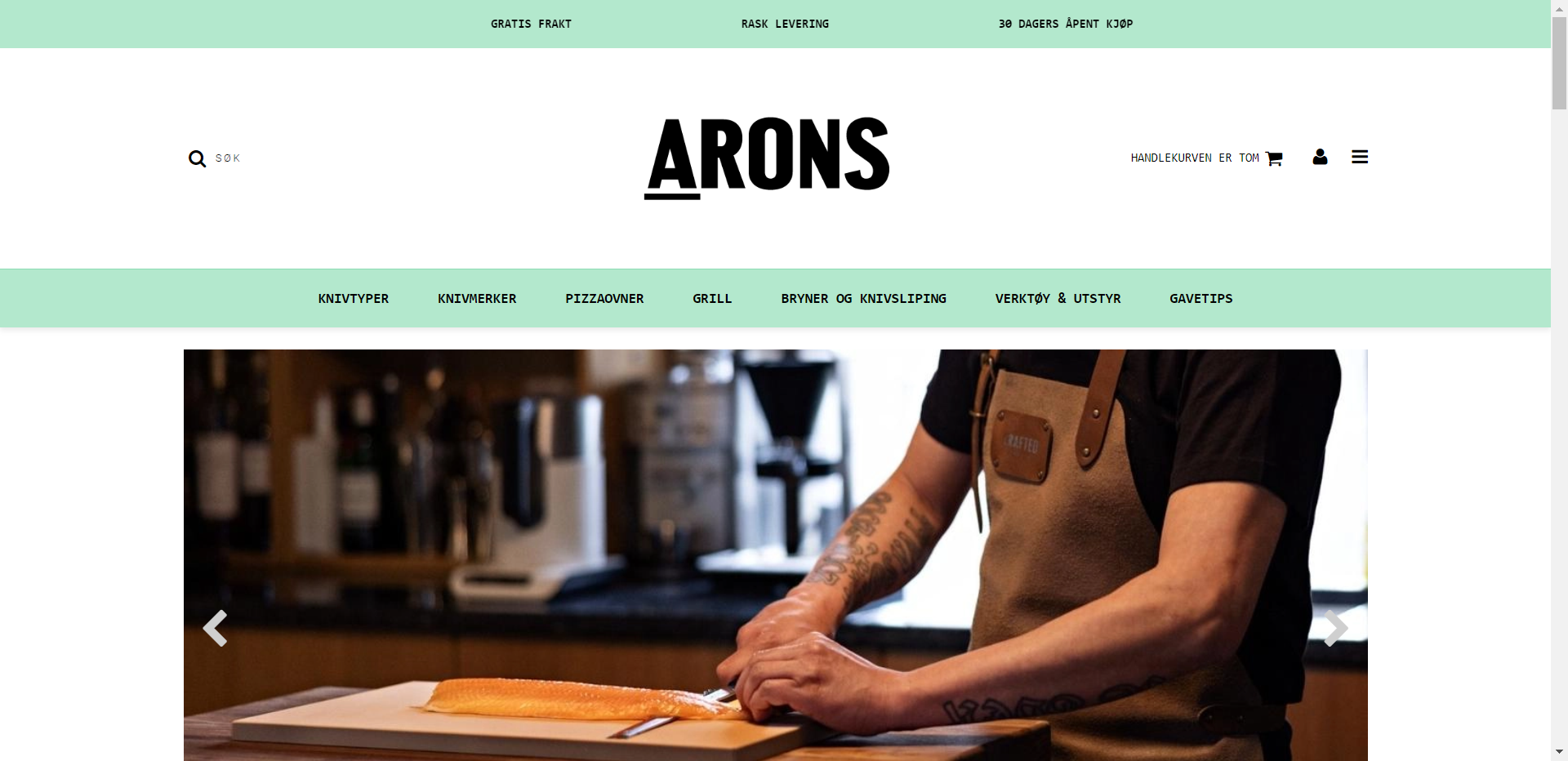 Arons nettbutikk - Les omtalen av nettbutikken