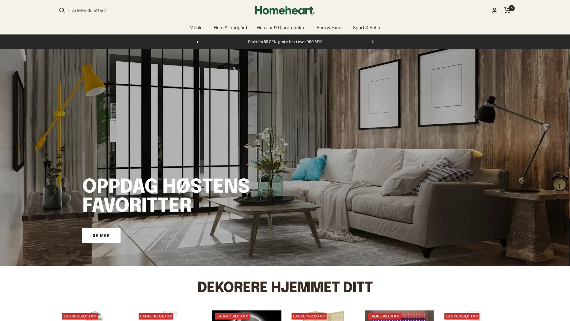 Homeheart nettbutikk - Les om nettbutikken, sjekk kampanjer, kampanjekoder og tilbud