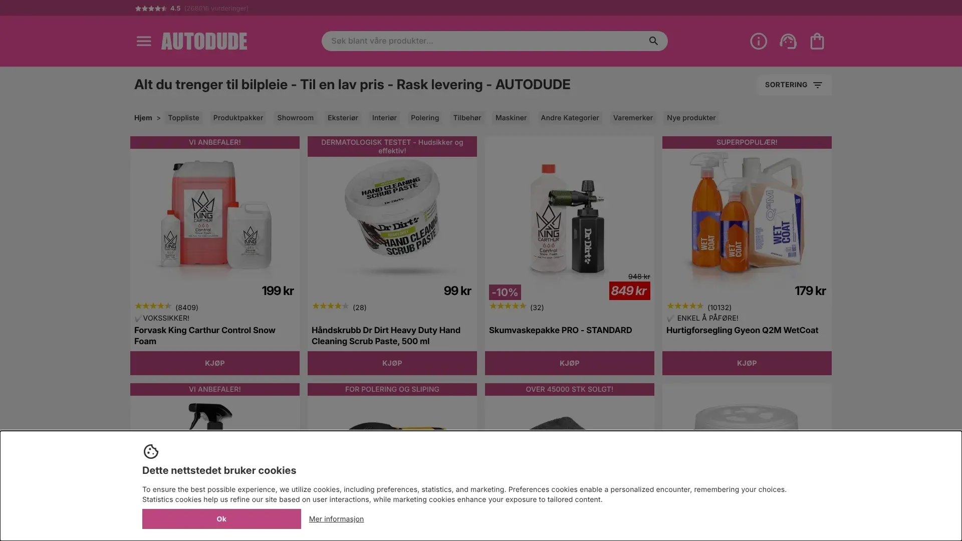 Autodude nettbutikk - Les om nettbutikken, sjekk kampanjer, kampanjekoder og tilbud