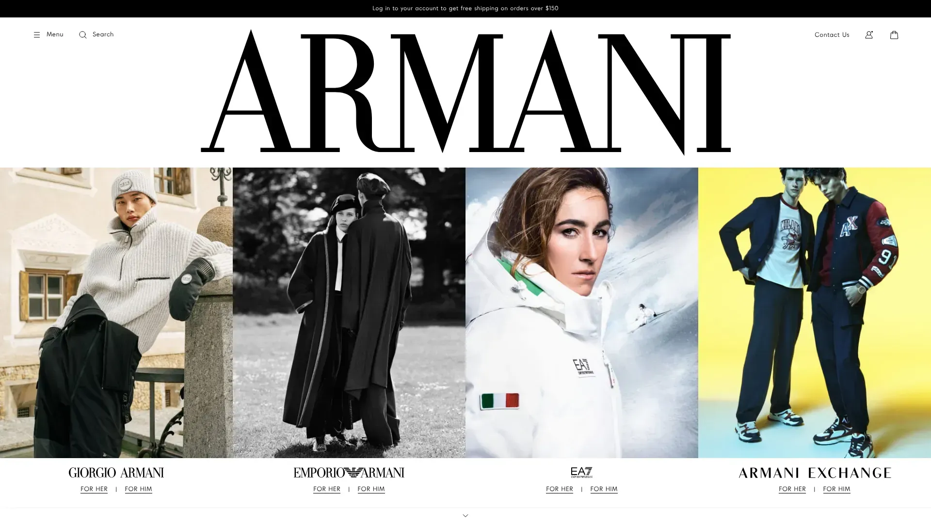 Armani nettbutikk - Les om nettbutikken, sjekk kampanjer, kampanjekoder og tilbud