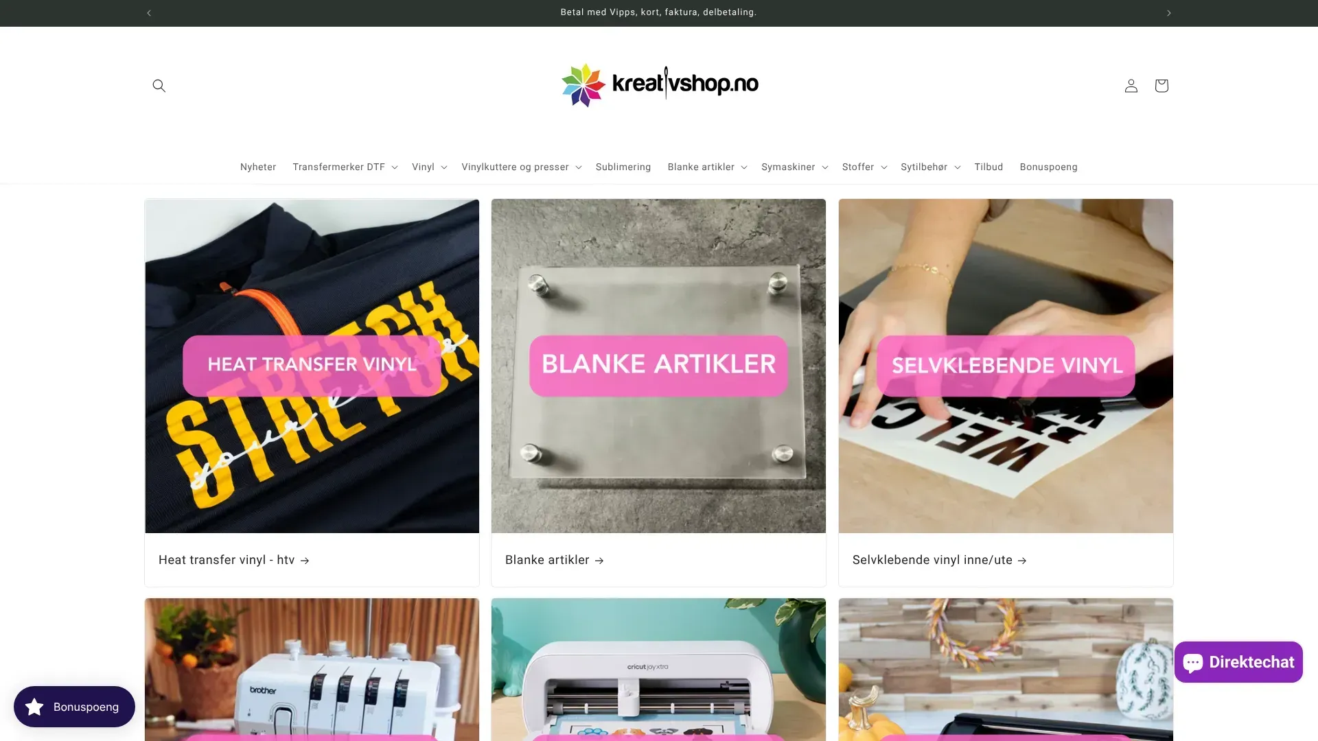 Kreativshop nettbutikk - Les om nettbutikken, sjekk kampanjer, kampanjekoder og tilbud