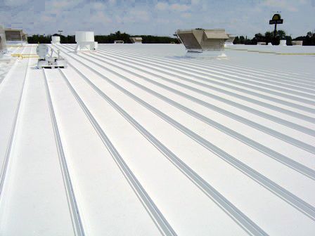 White corrugated commercial metal roof replacement