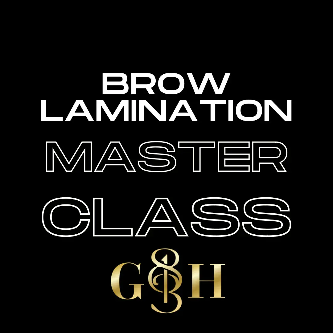 A poster for a brow lamination master class.