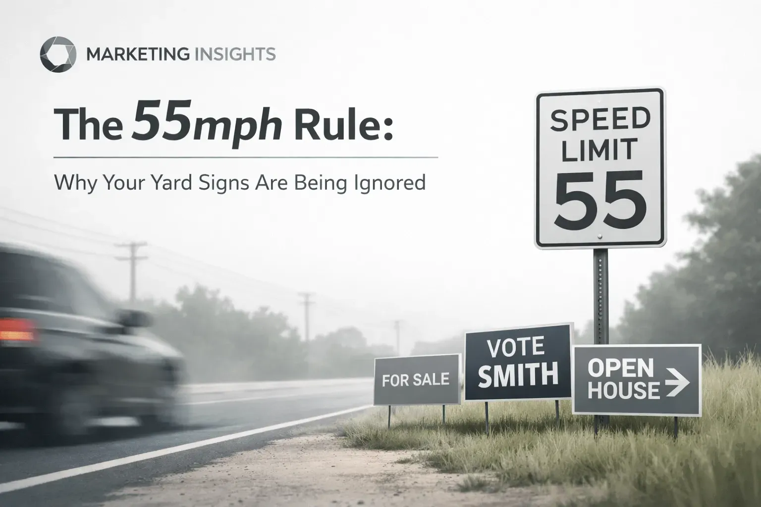 Logo with abstract red and blue splash with a white arrow. Text reads