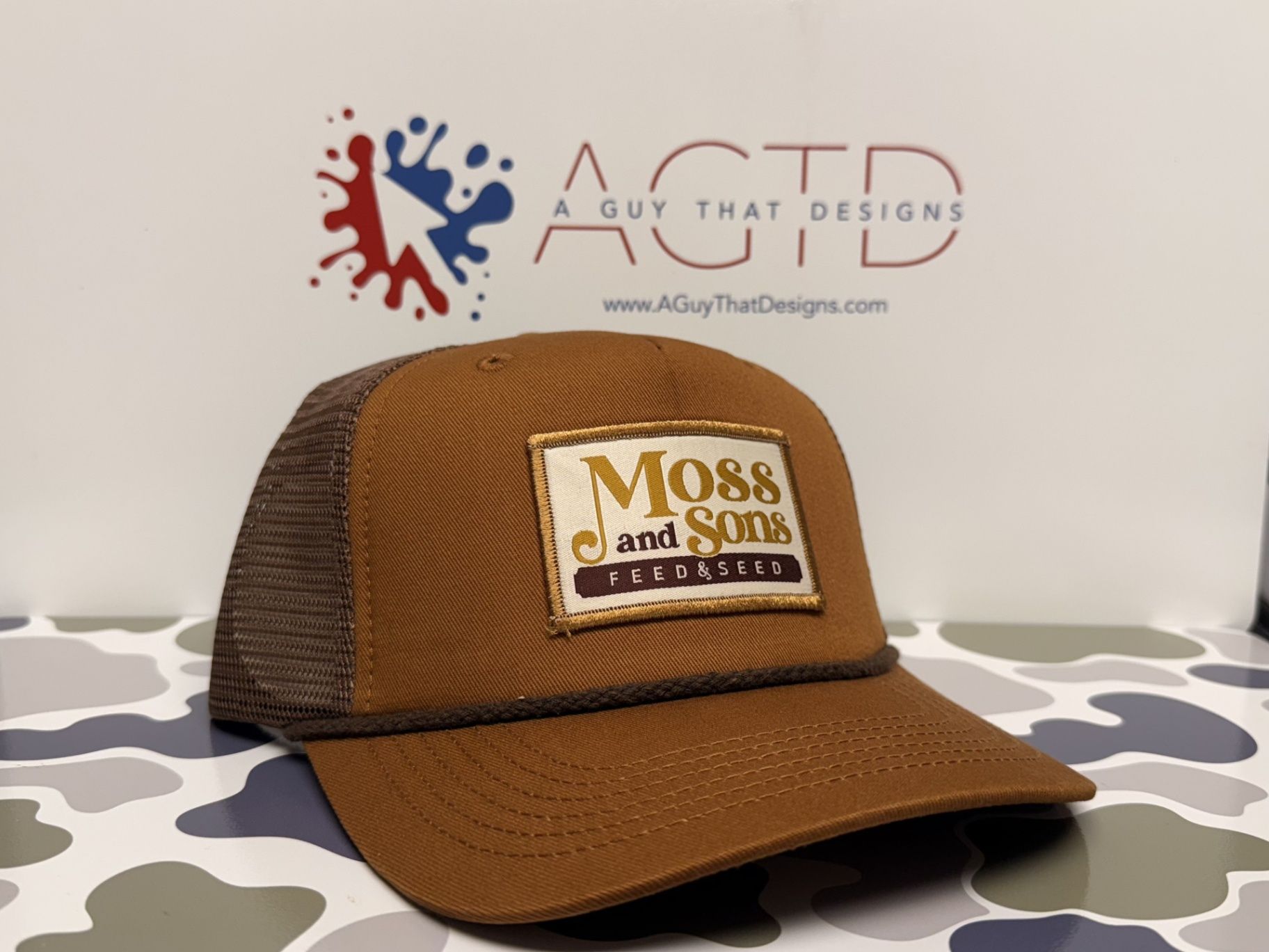 Logo with abstract red and blue splash with a white arrow. Text reads 