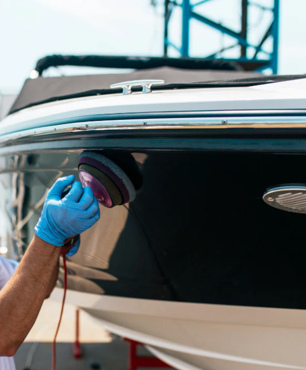 Close up of a cleat on a boat