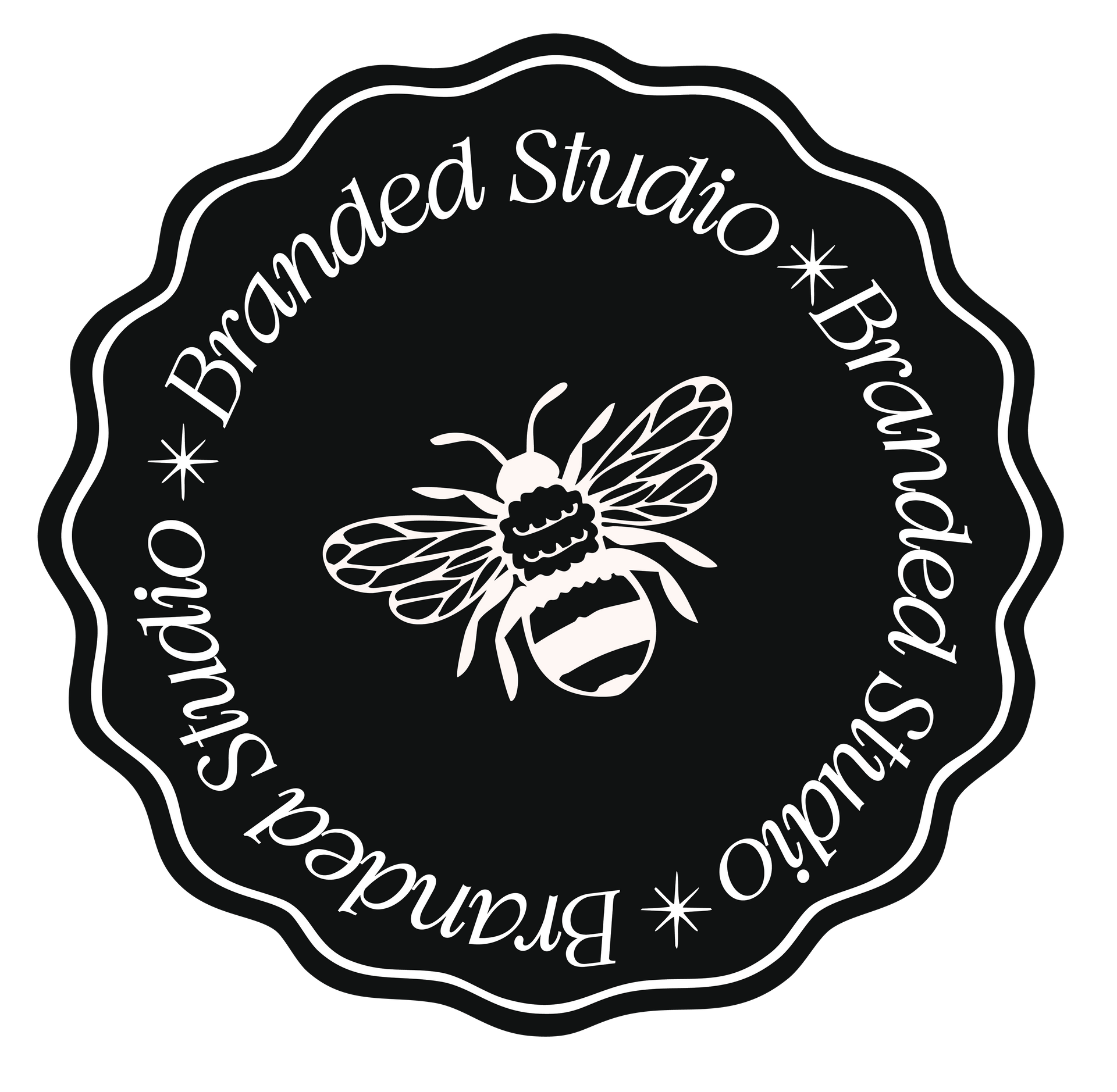 Black and white illustration of two floral sprigs with detailed leaves and flower clusters.