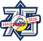 PONY Baseball and Softball 75th anniversary logo with 1951 and 2026 over navy star and baseball