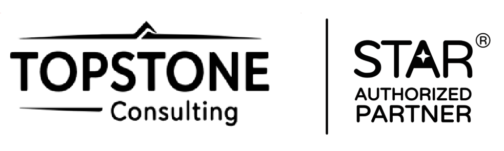 The logo for topstone consulting is a star authorized partner.