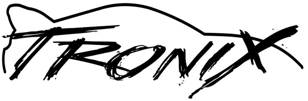 Black TRONYX text logo with a sketched outline of a shape above it.