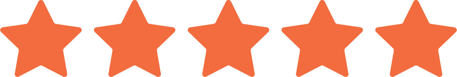 A row of orange stars on a white background.