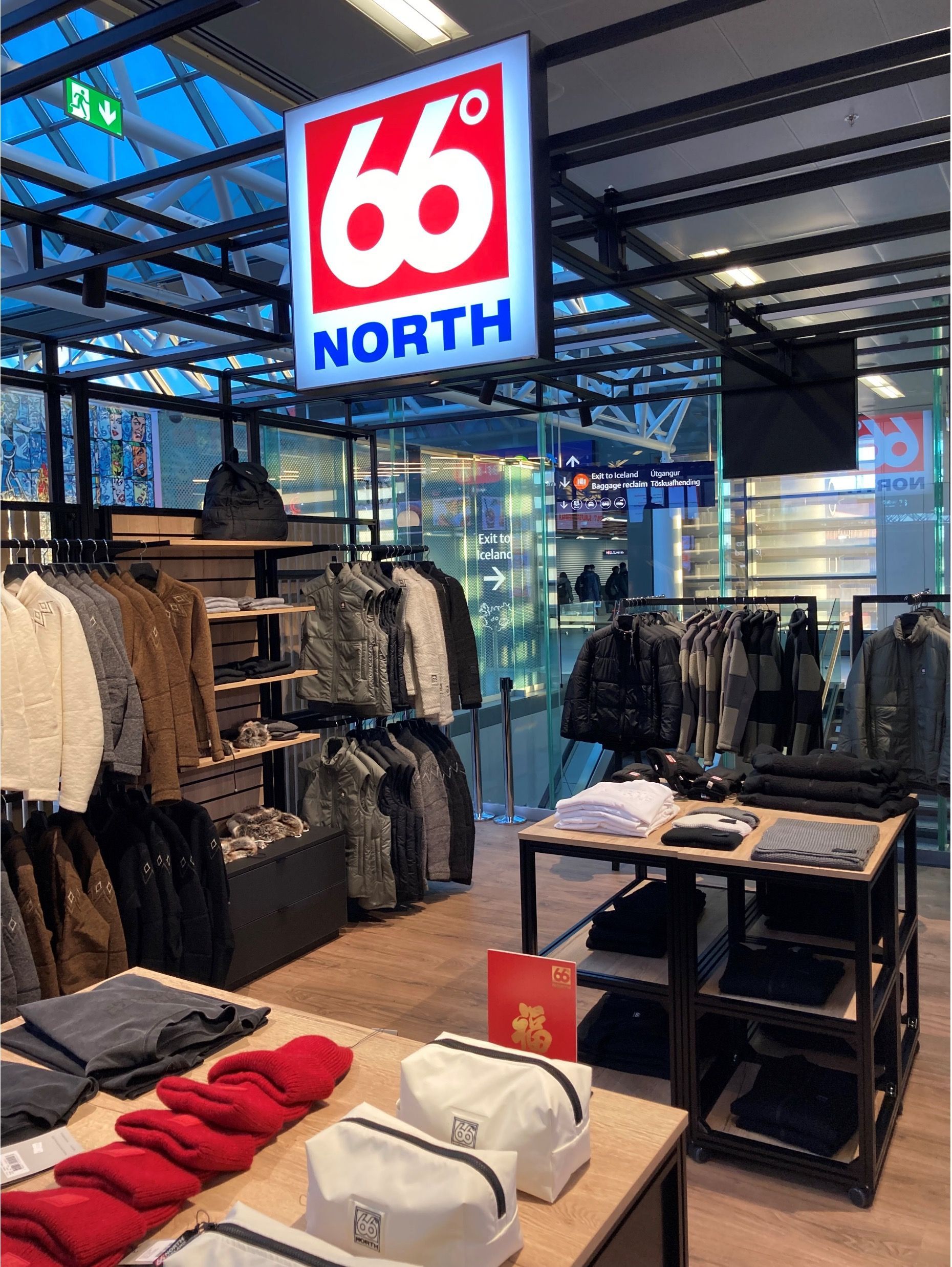 A store with a sign that says 66 north on it.