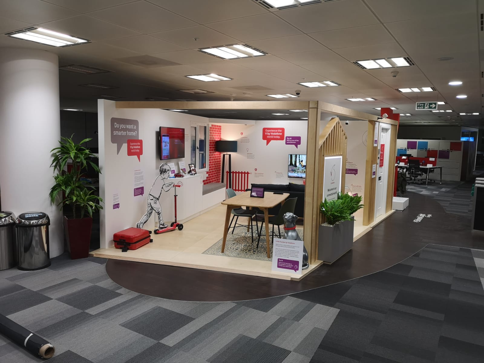 A room with a table and chairs in it