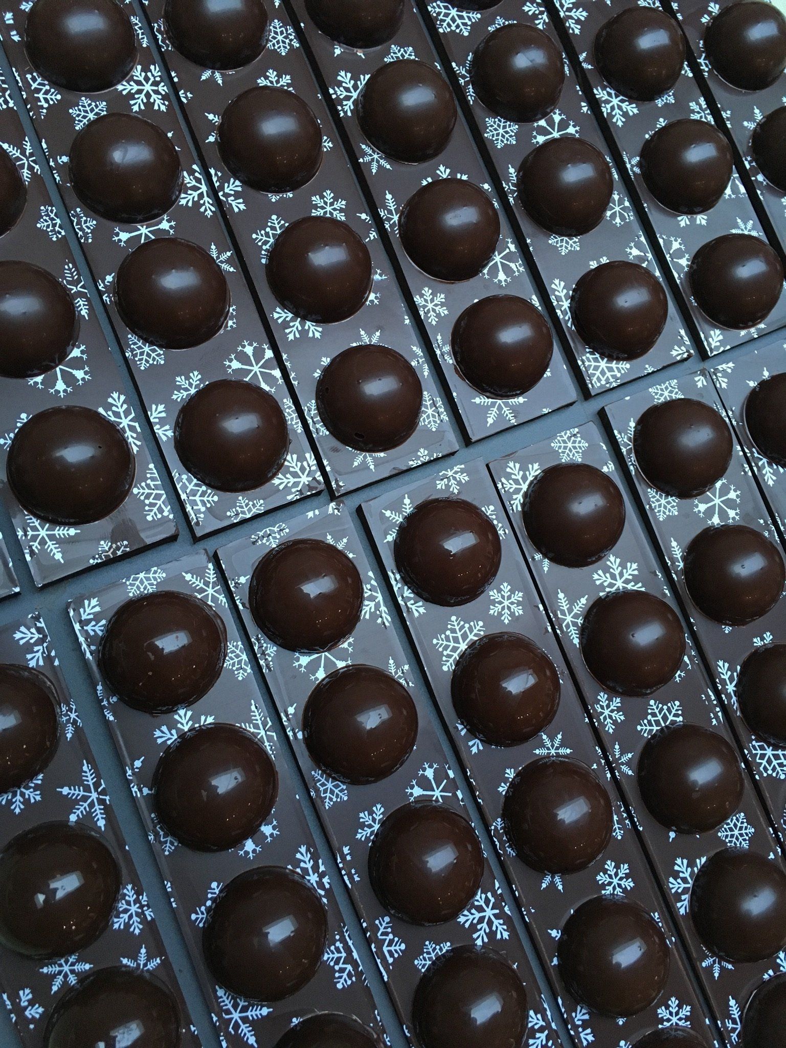 top view of Linny Lane dark chocolates