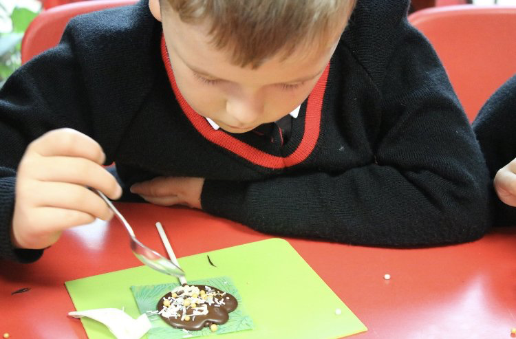 kids checking chocolate