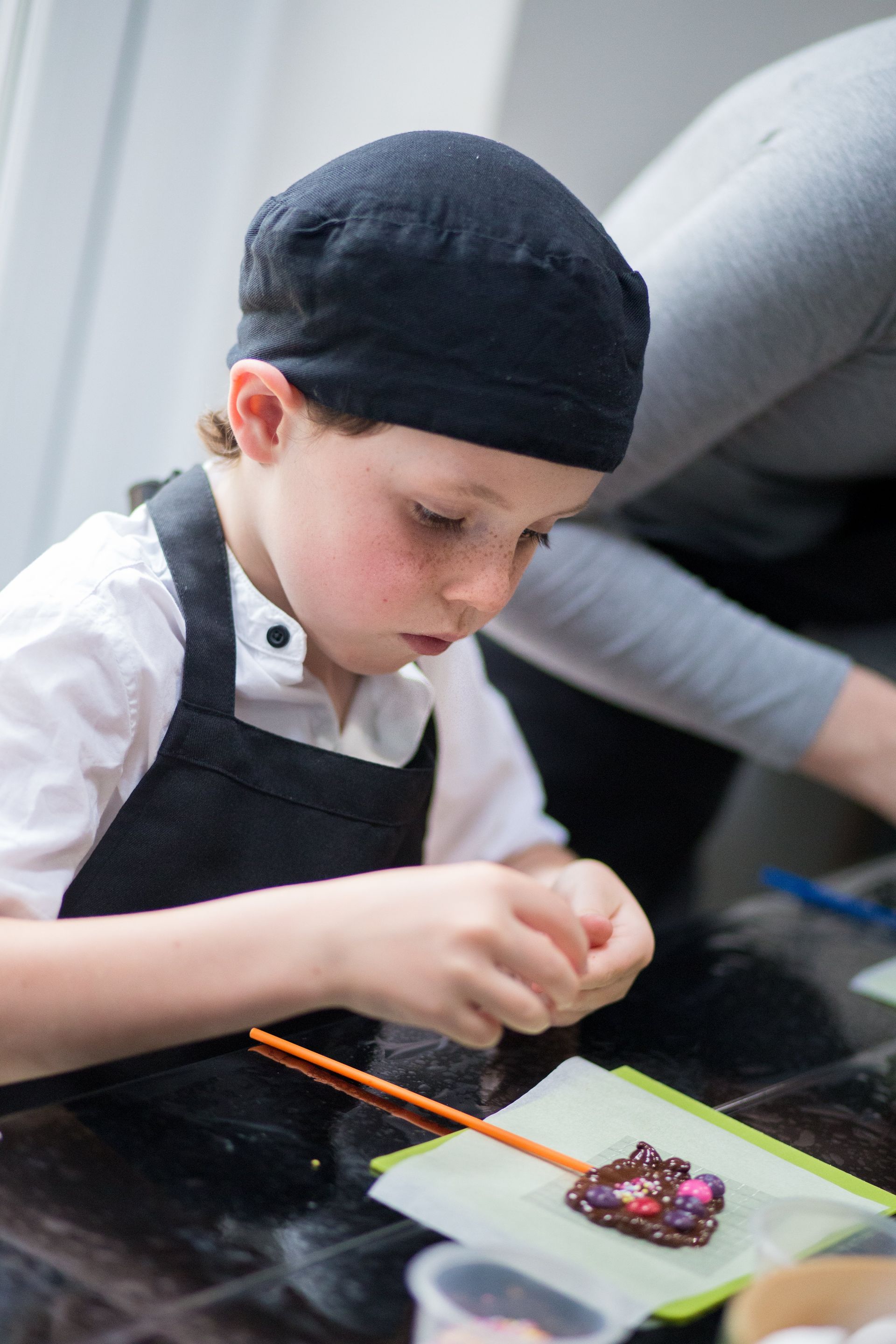 boy making chocolate