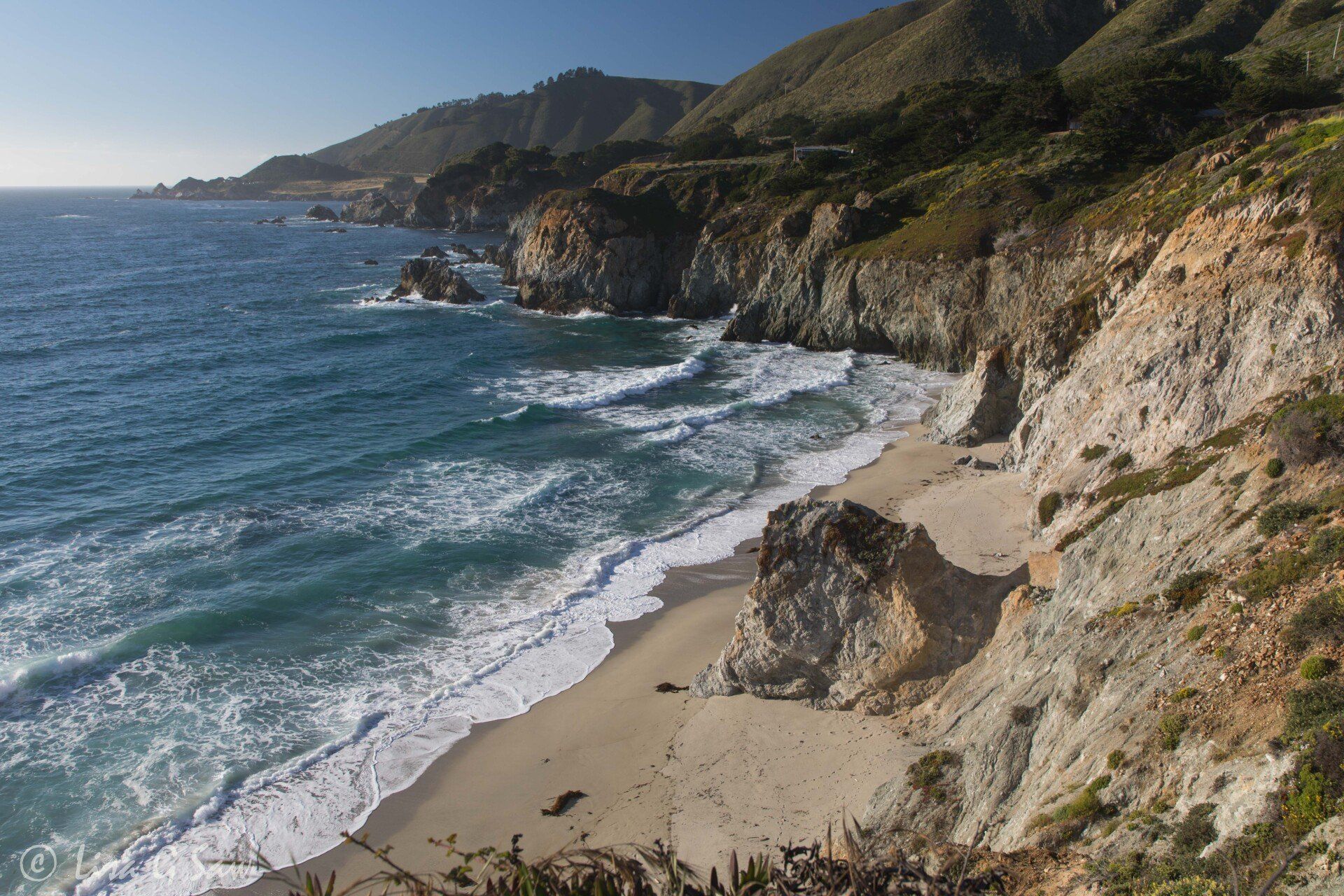 Beach and rugged Californian coastline