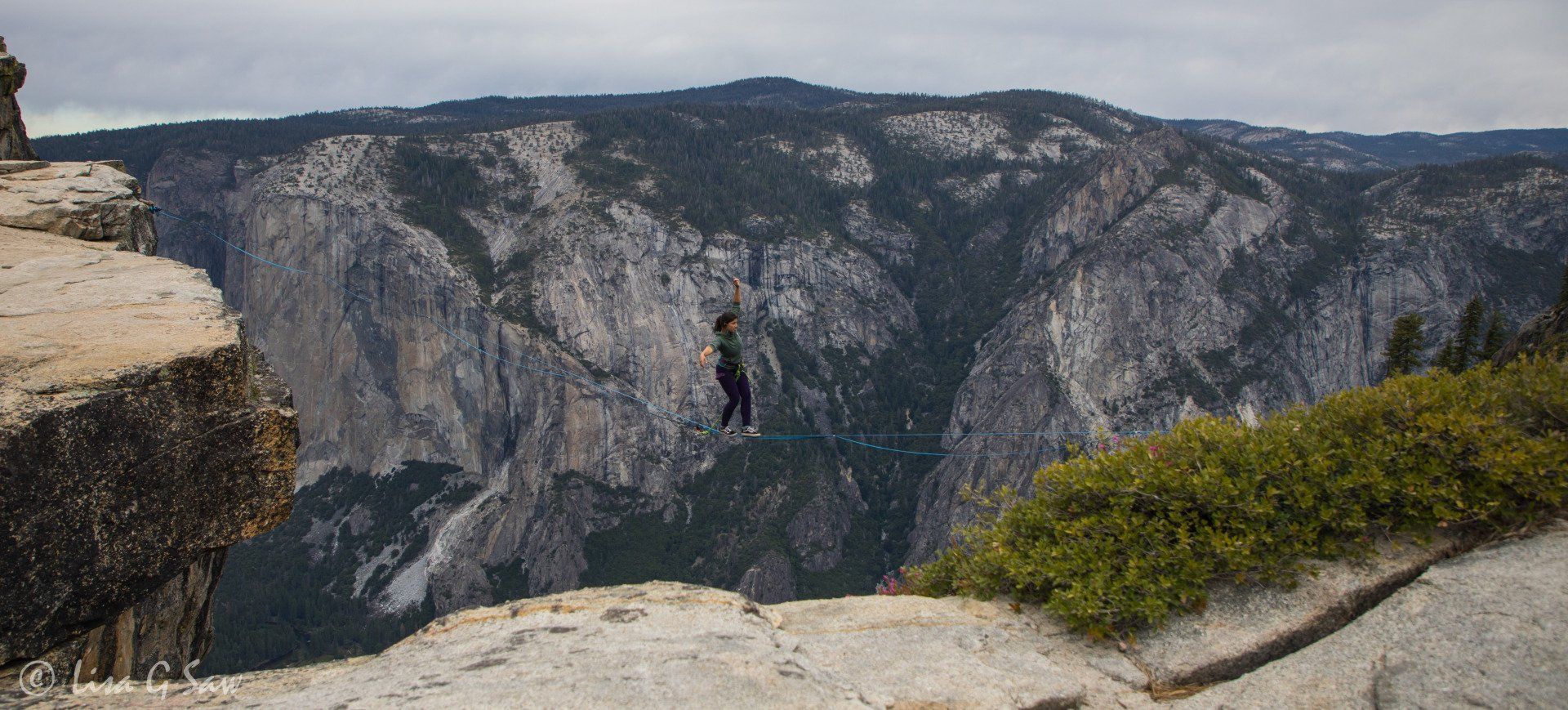 Tightrope walker at Taft Point in Yosemite National Park