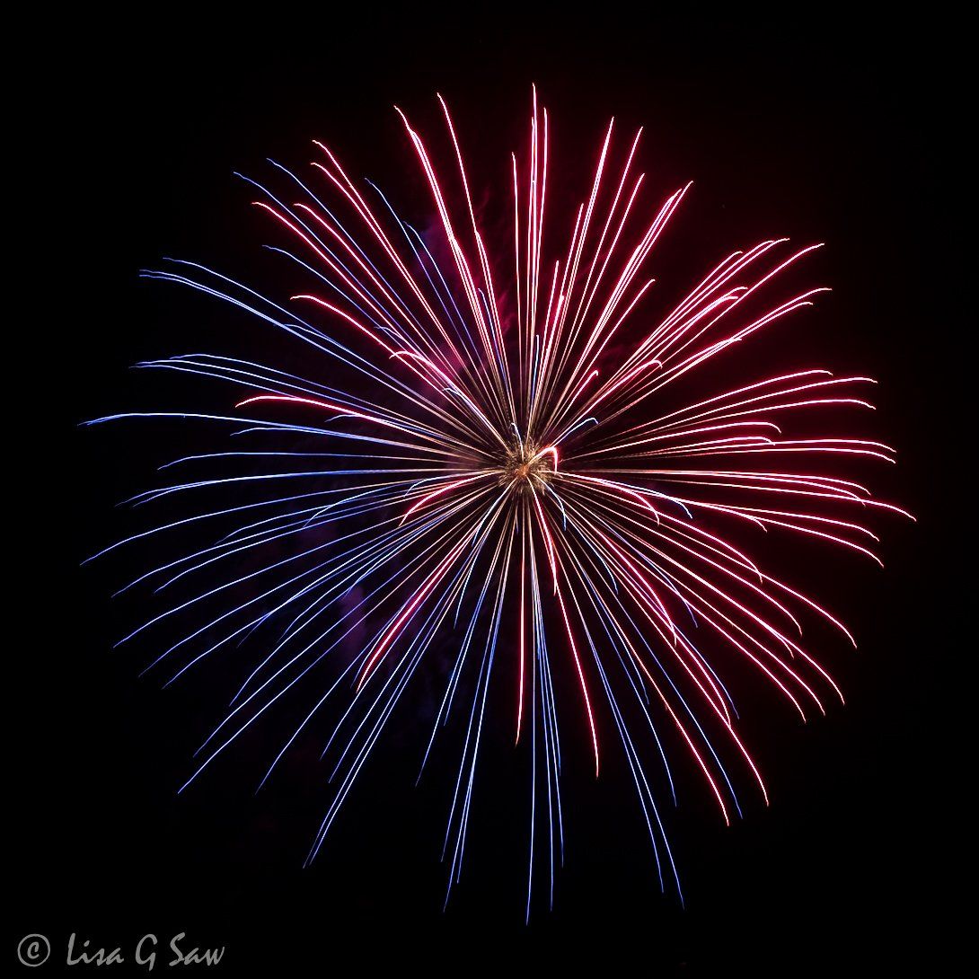 Fireworks on 4th July in Calistoga