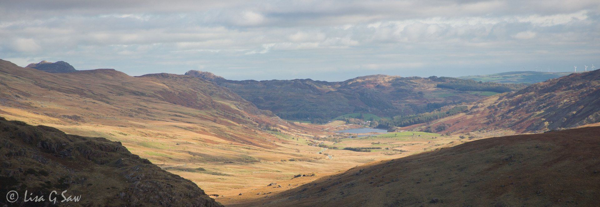 Valley looking towards Capel Curig in Snowdonia National Park