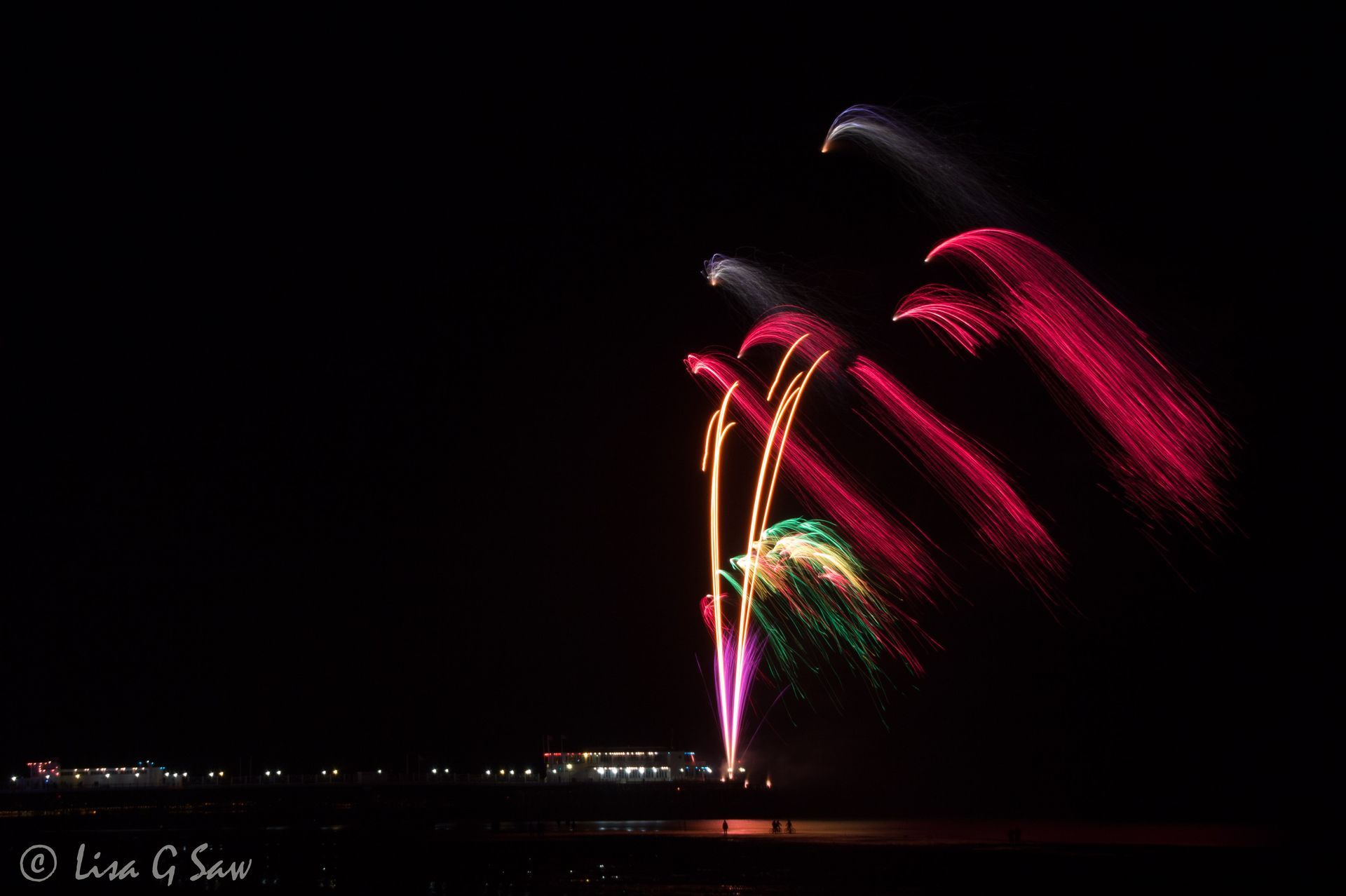 Fireworks from Worthing Pier