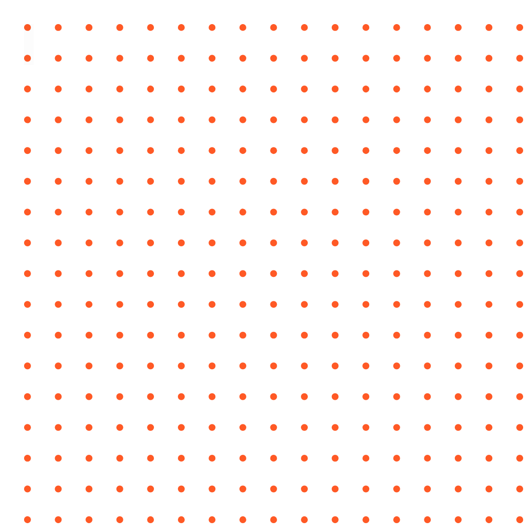 Pattern of small, evenly spaced orange dots on a white background.