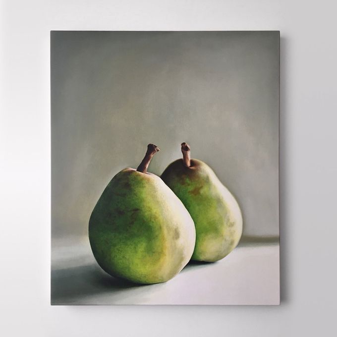 Still life painting of pears by Sarah Wood