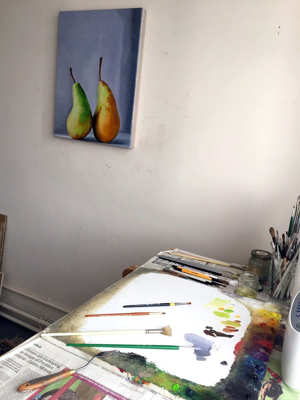 Sara Wood's painting studio