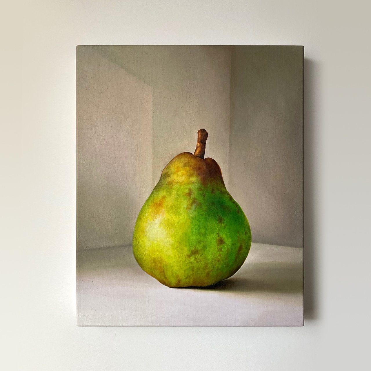 Summer Pear II  2020, Oil on linen, by Sarah Wood