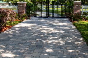 Jacksonville, FL.  Driveway paver installation for customer review.