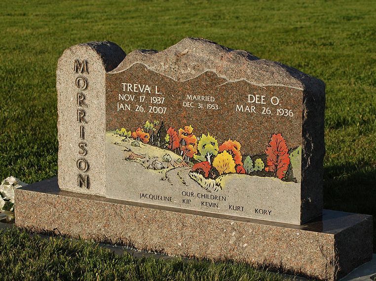 A gravestone with the name morrison on it