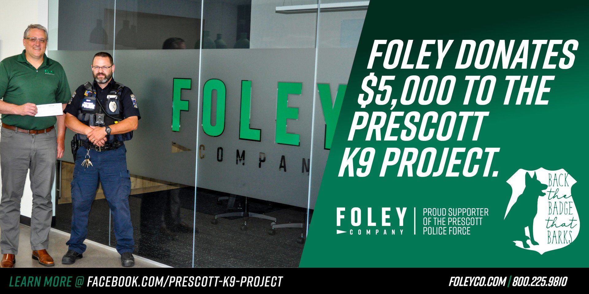 Foley donates to Prescott K9 Project