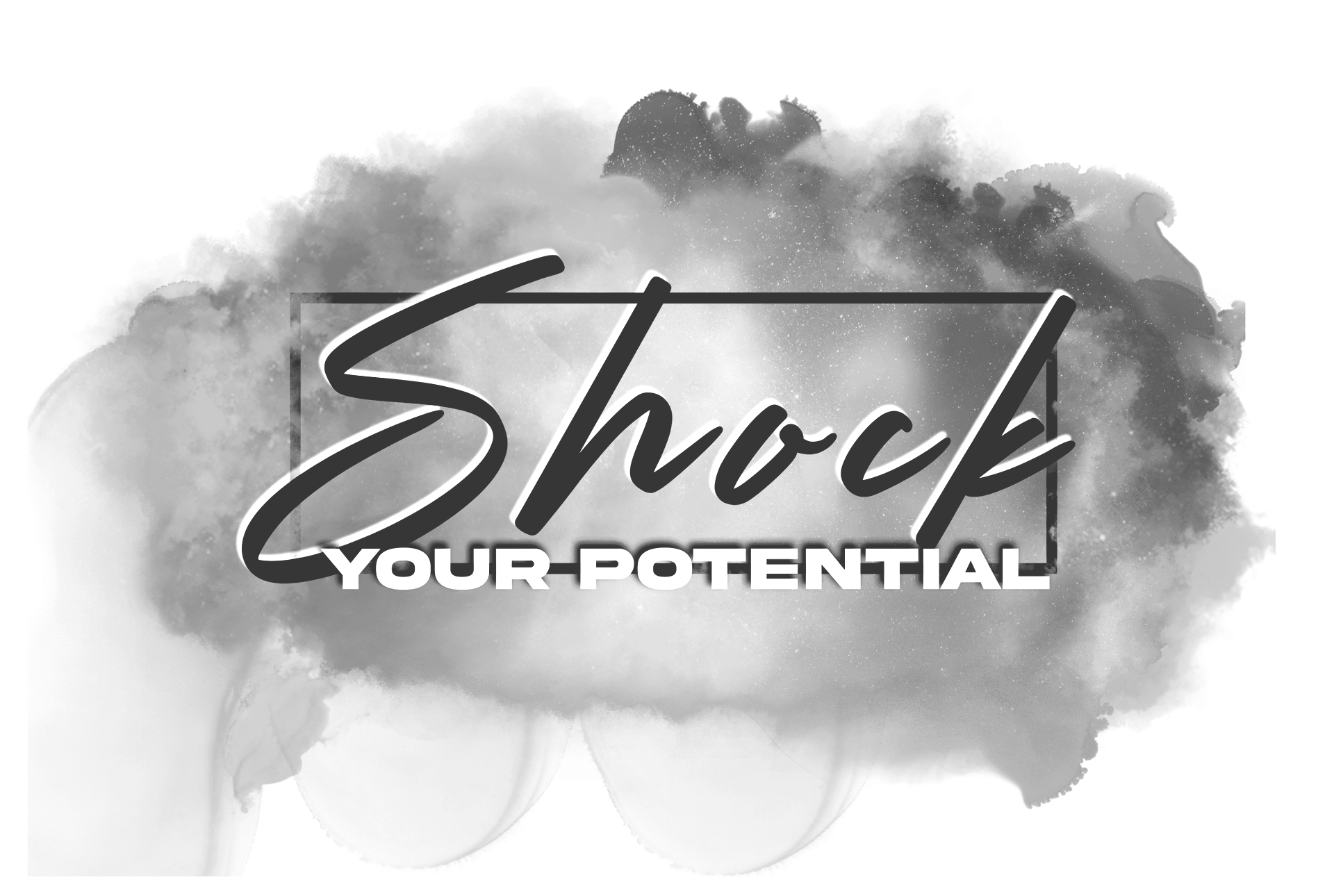 A black and white logo for shock your potential.