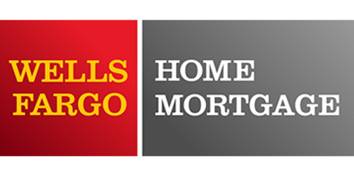 Wells Fargo Home Mortgage logo. Red and gray bars with