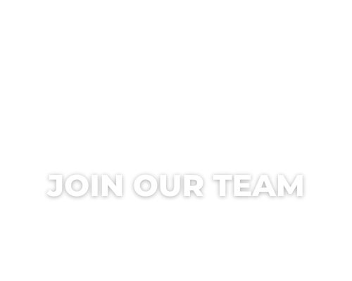 White background with bold white text reading “JOIN OUR TEAM” near the bottom.