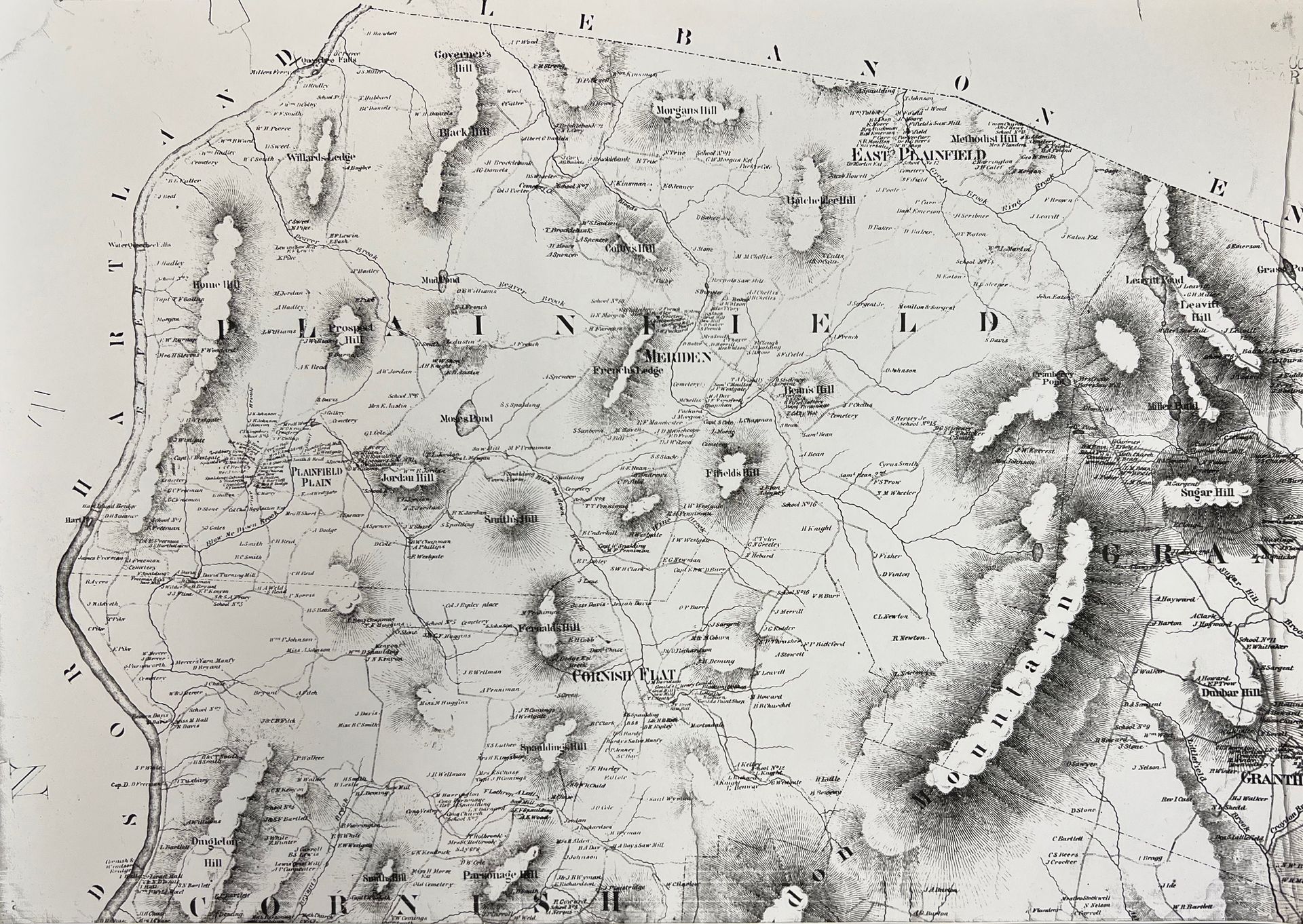 1860 map with homeowners names listed