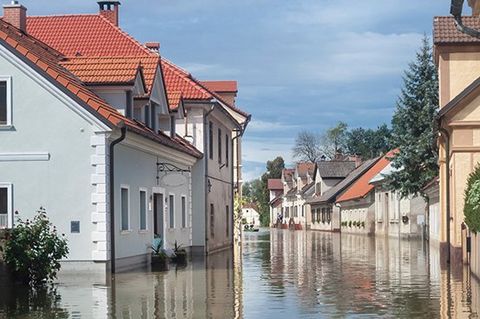 Flood Insurance — Village Houses in Floodwater in Albany, NY